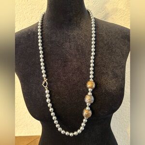 Silver Beaded Necklace #347